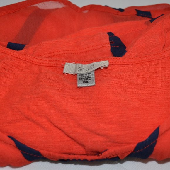 Ecote Orange Sheer Front Top with Navy Detail - Picture 5 of 10